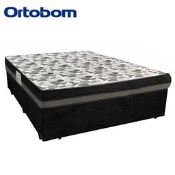 Cama Box Casal Suede + Colchão Ortobom Iso Dupla Face 138x188x60 Cor:preto - 6
