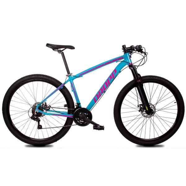 Bicicleta Aro 29 Quadro 15 Alumínio 21 Marchas Freio Disco Mecânico Z1-x Azul/Rosa - Dropp - 1