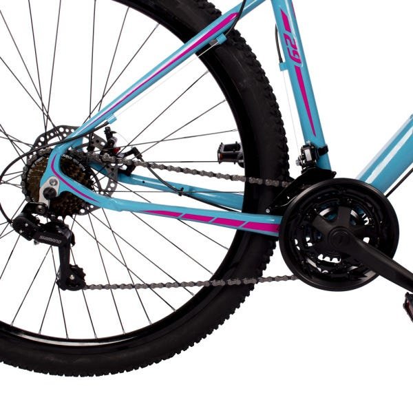 Bicicleta Aro 29 Quadro 15 Alumínio 21 Marchas Freio Disco Mecânico Z1-x Azul/Rosa - Dropp - 4