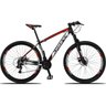 Bicicleta Aro 29 Quadro 19 21 Marchas Suspensão Freio Disco Mecânico Z3 Preto/Vermelho/Branco Dropp - 1