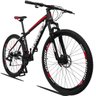 Bicicleta Aro 29 Quadro 19 21 Marchas Suspensão Freio Disco Mecânico Z3 Preto/Vermelho/Branco Dropp - 2
