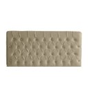 Ver imagem 2 de Kit Estrela Cabeceira de Cama Painel e Calçadeira Baú Botão Cristal Queen 160 Cm Suede Bege Eli Móve