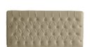 Ver imagem 2 de Kit Estrela Cabeceira de Cama Painel e Calçadeira Baú Botão Cristal Queen 160 Cm Suede Bege Eli Móve