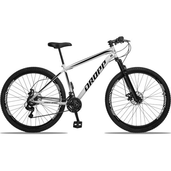 Bicicleta Aro 29 Quadro 19 Aço 21 Marchas Suspensão Freio A Disco Mecânico Branco/Preto - Dropp - 2