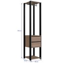 Ver imagem 3 de Closet Modulado 40x45x183cm 3 Prateleiras 2 Gavetas 1 Cabideiro ProDecor em MDP Montana e Preto