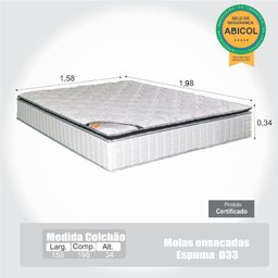 Colchão Queen Molas Ensacadas Miami 158x198x34 Bom Pastor - 5