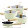 Jogo de Panelas Cerâmica Antiaderente Cabo Madeira Cuisine - 1