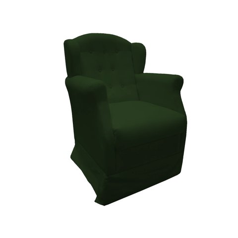 Poltrona Cadeira De Amamentação Com Balanço Manu Suede Verde Mz Decor