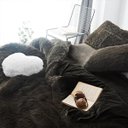 Ver imagem 3 de JOGO DE CAMA CASAL COMUM 6 PEÇAS COM EDREDOM PELÚCIA PRETO