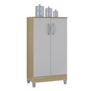 Ver imagem 4 de Guarda Roupa Solteiro Tóquio 4 Portas com Armário Multiuso 2 Portas Pequeno Damasco Off White - Poqu