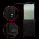 Ver imagem 2 de Porta de Correr Alumínio Preto Parede 1 Folha Lambril C/visor Maxx