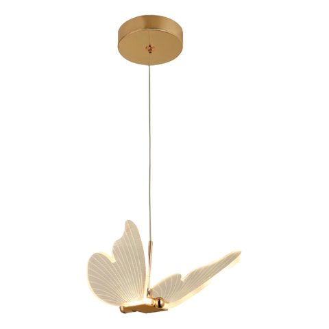 Pendente Borboleta Led Luminária Dourado Moderno Quarto Lavabo Branco Quente Equipe Led
