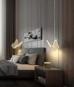 Ver imagem 2 de Pendente Borboleta Led Luminária Dourado Moderno Quarto Lavabo Branco Quente Equipe Led