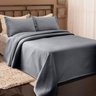 Colcha Solteiro Piquet Cinza Médio Becadecor - 1