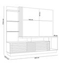 Ver imagem 4 de Estante Painel para Tv 60 Pol 200cm com Led e Espelho Vitti M07 Cinamomo Off White - Lyam Decor