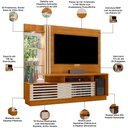 Ver imagem 3 de Estante Painel para Tv 60 Pol 200cm com Led e Espelho Vitti M07 Cinamomo Off White - Lyam Decor