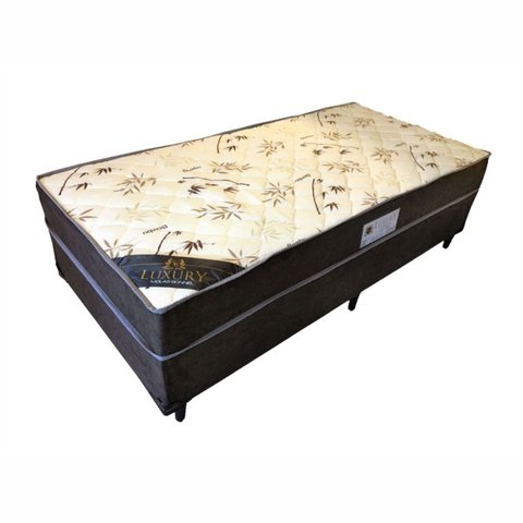 Cama Box Conjugado Solteiro Molas Bonnel 088x188x48 Suede Marrom/Bege