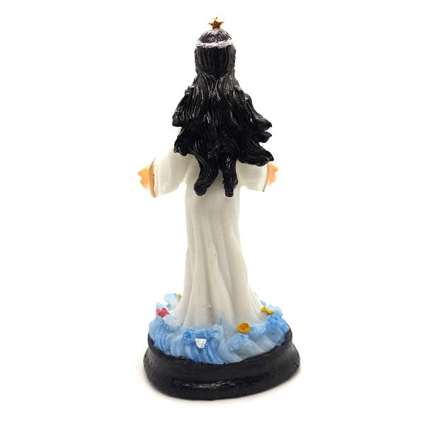 Iemanjá Orixá Estátua Imagem Rainha Mar Resina Branca 12cm - 4