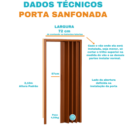 Porta Sanfonada Pvc 0,72x2,10 Multilit Mogno - 3