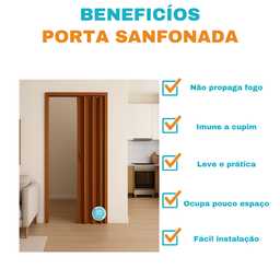Porta Sanfonada Pvc 0,72x2,10 Multilit Mogno - 5