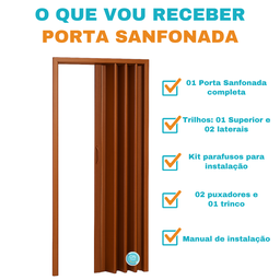 Porta Sanfonada Pvc 0,72x2,10 Multilit Mogno - 4