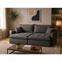 Ver imagem 1 de Sofá Cama Orion 3 Lugares Retrátil 160cm Cinza Linho com Chaise