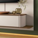 Ver imagem 4 de Painel Home Suspenso Ideal para Tv até 70 Polegadas Concept Design Moderno Off-white/amadeirado