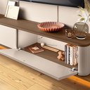 Ver imagem 3 de Painel Home Suspenso Ideal para Tv até 70 Polegadas Concept Design Moderno Off-white/amadeirado