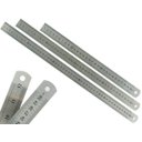Ver imagem 1 de Kit 3 Régua Metal Inoxidável Marcação De Baixo Relevo Uso Escolar Escritório Engenheiro Profissional