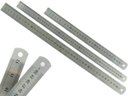 Ver imagem 1 de Kit Com 3 Réguas Metal Leve De Aço Inoxidável Tamanho 30 40 e 50 cm Marcação Baixo Relevo Escolar Es