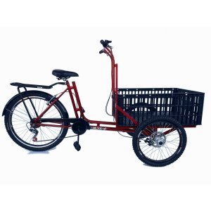 Triciclo de Carga Dianteira - 7 Marchas - 6 Opções De Cores - Vermelho