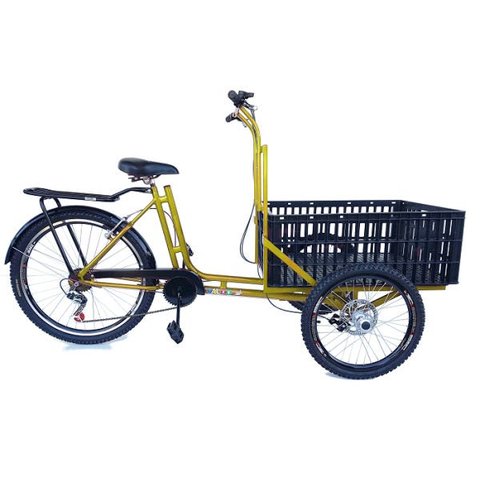 Triciclo de Carga Dianteira - 7 Marchas - 6 Opções De Cores - Amarelo
