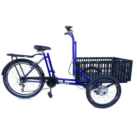 Triciclo de Carga Dianteira - 7 Marchas - 6 Opções De Cores - Azul