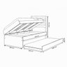Cama Solteiro Larissa com Cama Auxiliar Branco - Framar Móveis - 5