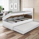 Ver imagem 3 de Cama Solteiro Larissa com Cama Auxiliar Branco - Framar Móveis