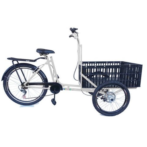 Triciclo de Carga Dianteira - 7 Marchas - 6 Opções De Cores - Branco