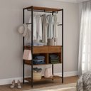 Ver imagem 1 de Guarda-roupa Solteiro Closet Aberto Paris Preto Demolição