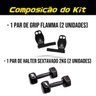 Kit Grip Flamma + Halter sextavado 2kg - P - 2