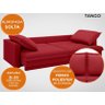 Sofá Tango 2,60M Sem Caixa, Retrátil e Reclinável Velosuede Vermelho - Netsofás - 5