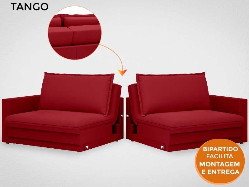 Sofá Tango 2,60M Sem Caixa, Retrátil e Reclinável Velosuede Vermelho - Netsofás - 8