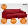 Sofá Tango 2,60M Sem Caixa, Retrátil e Reclinável Velosuede Vermelho - Netsofás - 8