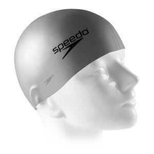 Touca de natação lisa Speedo Flat Swin Cap Treinamento - Cinza