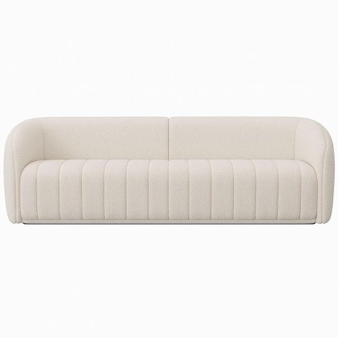 Sofá West 3 Lugares 292cm Off White Bouclé Convencional Moderno West
