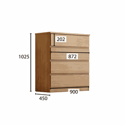 Cômoda para Quarto 4 Gavetas - Valore-Cumaru - Móveis Novo Horizonte - 3