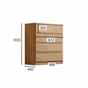 Ver imagem 3 de Cômoda para Quarto 4 Gavetas - Valore-Cumaru - Móveis Novo Horizonte