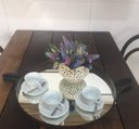 Ver imagem 4 de Bandeja redonda espelhada com alça preta 40cm