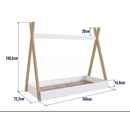 Cama Infantil Cabana Quarto da Criança Montessoriana Premium Moderna Conforto Cor Branco - 4