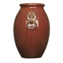 Ver imagem 1 de Vaso Decorativo Cerâmica Vermelho Terroso Cabeça Leão Glaze 44cm Columbus Gold