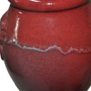Ver imagem 3 de Vaso Decorativo Cerâmica Vermelho Terroso Cabeça Leão Glaze 44cm Columbus Gold