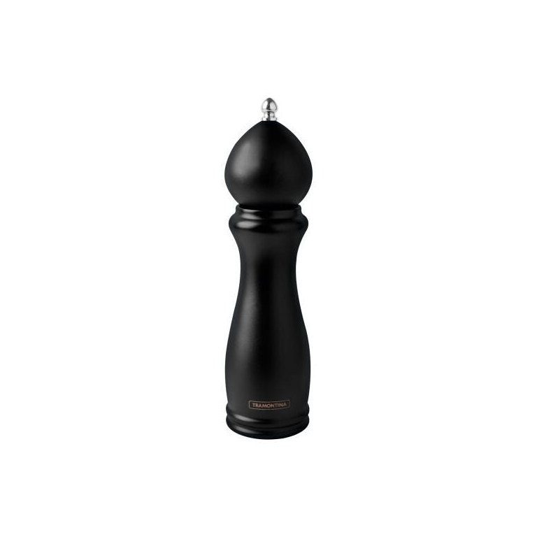 Moedor de Pimenta e Sal Tramontina Black em Cerâmica com Recipiente de Madeira 8"